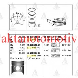 PİSTON SEGMANLI CANTER 659 050 PİSTON SEGMANLI CANTER 659 050